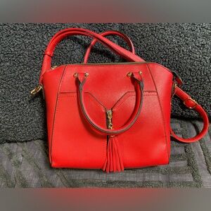 Beautiful red faux leather bag like new